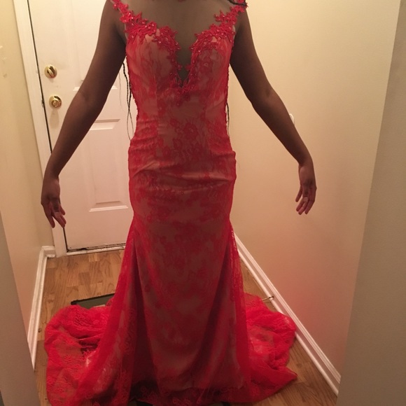 Red Sequence Gown - Picture 5 of 8